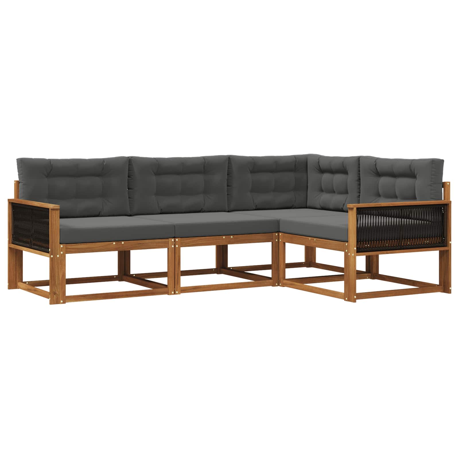 Ensemble de canapés d'extérieur 4 pcs Naturel et Anthracite - XIOS