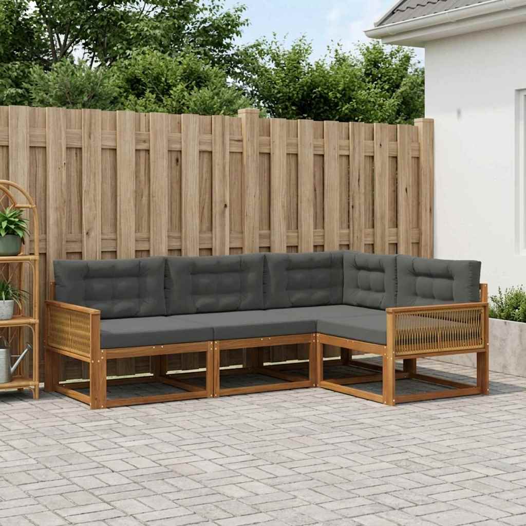 Ensemble de canapés d'extérieur 4 pcs Naturel et Anthracite - XIOS