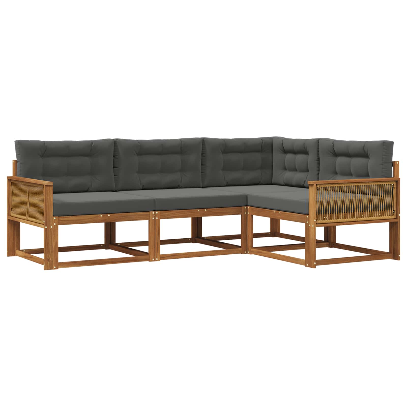 Ensemble de canapés d'extérieur 4 pcs Naturel et Anthracite - XIOS