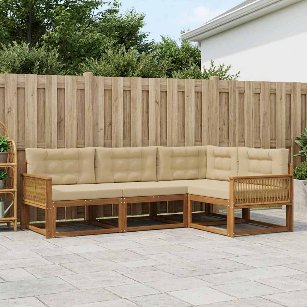 Ensemble de canapés d'extérieur 4 pcs Naturel et Beige - XIOS