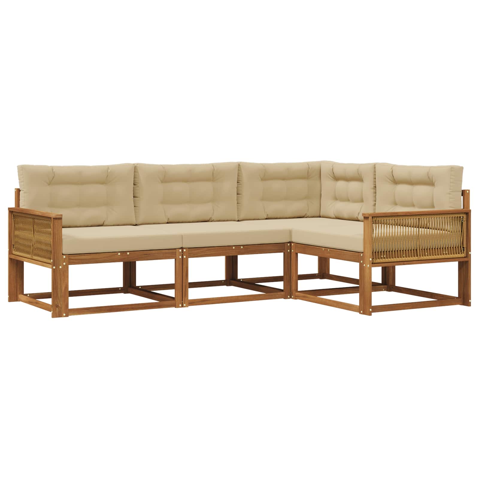Ensemble de canapés d'extérieur 4 pcs Naturel et Beige - XIOS
