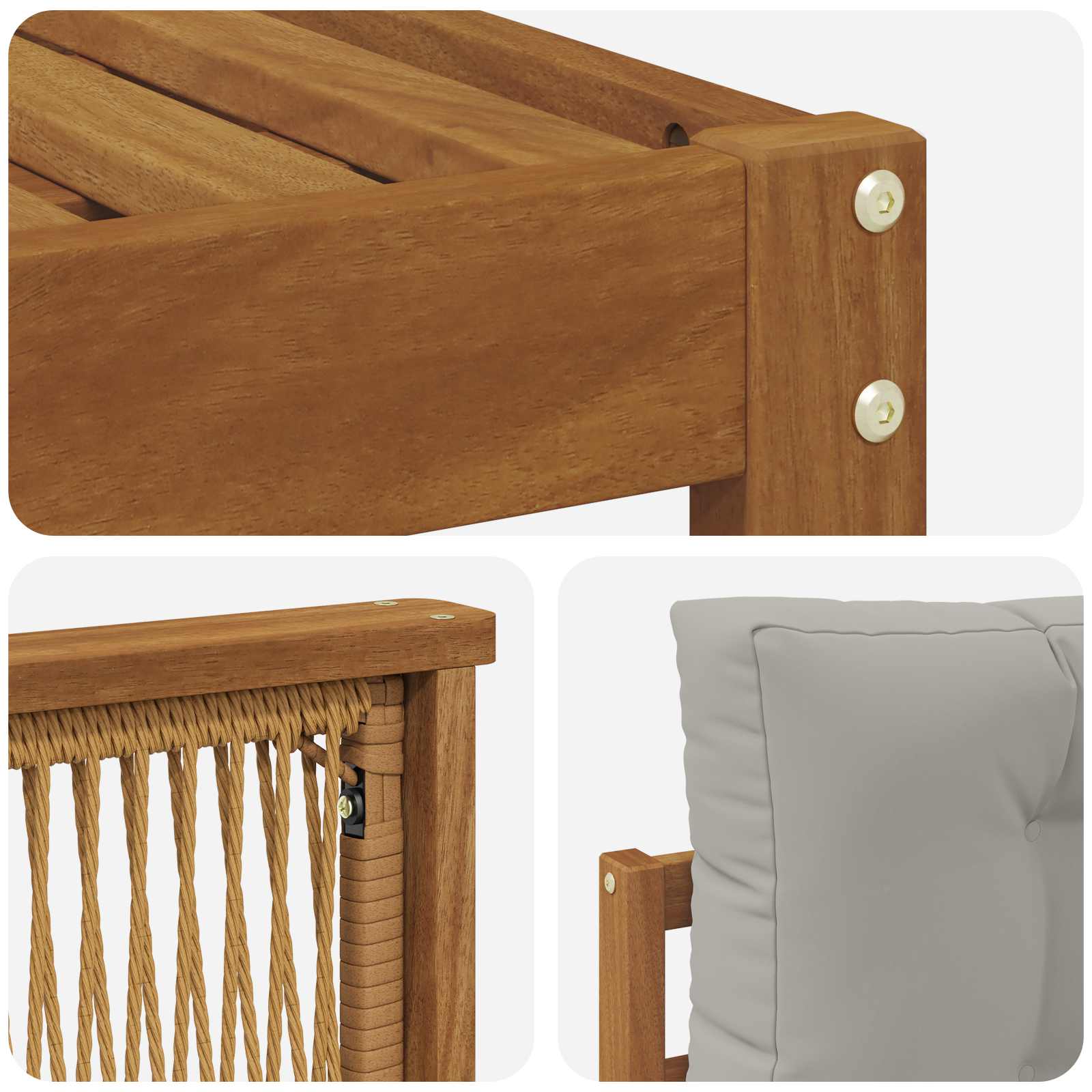 Ensemble de canapés d'extérieur 5 pcs Naturel et Gris clair - XIOS