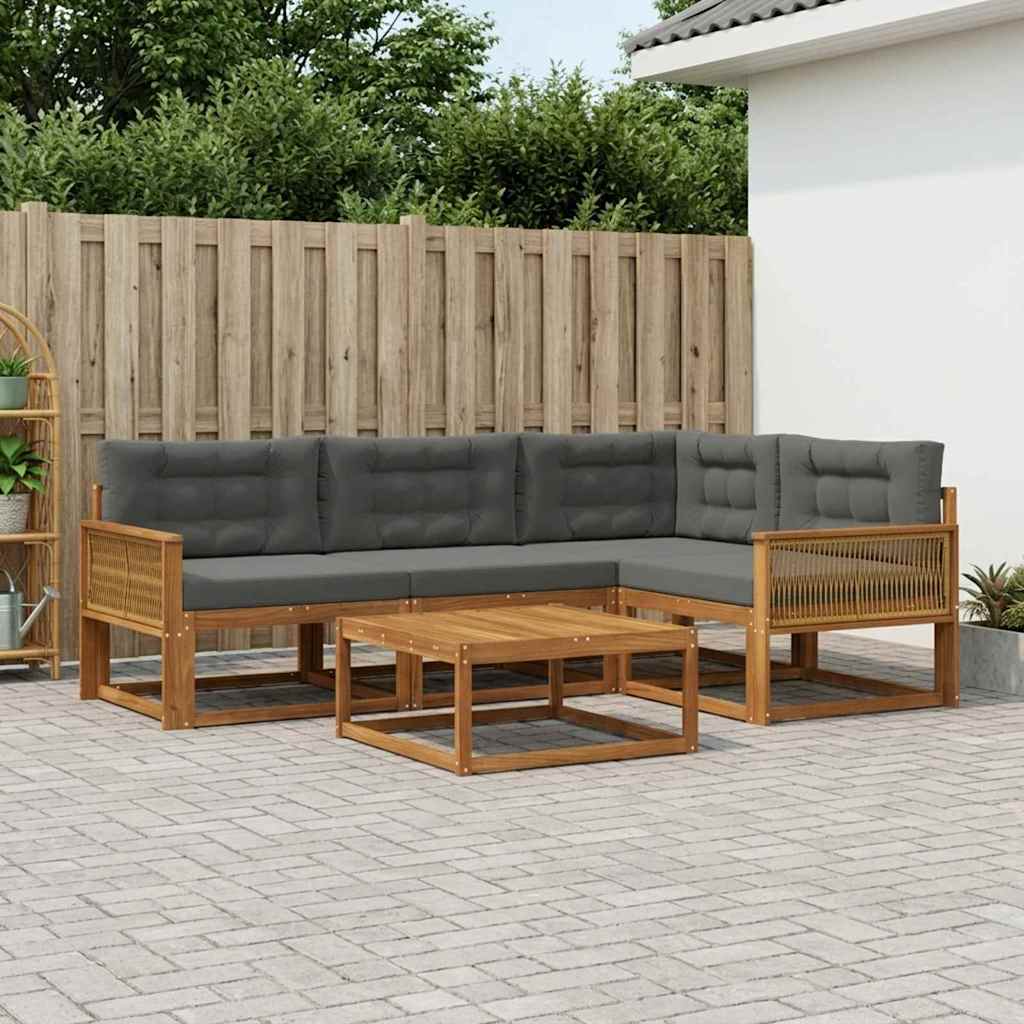 Ensemble de canapés d'extérieur 5 pcs Naturel et Anthracite - XIOS