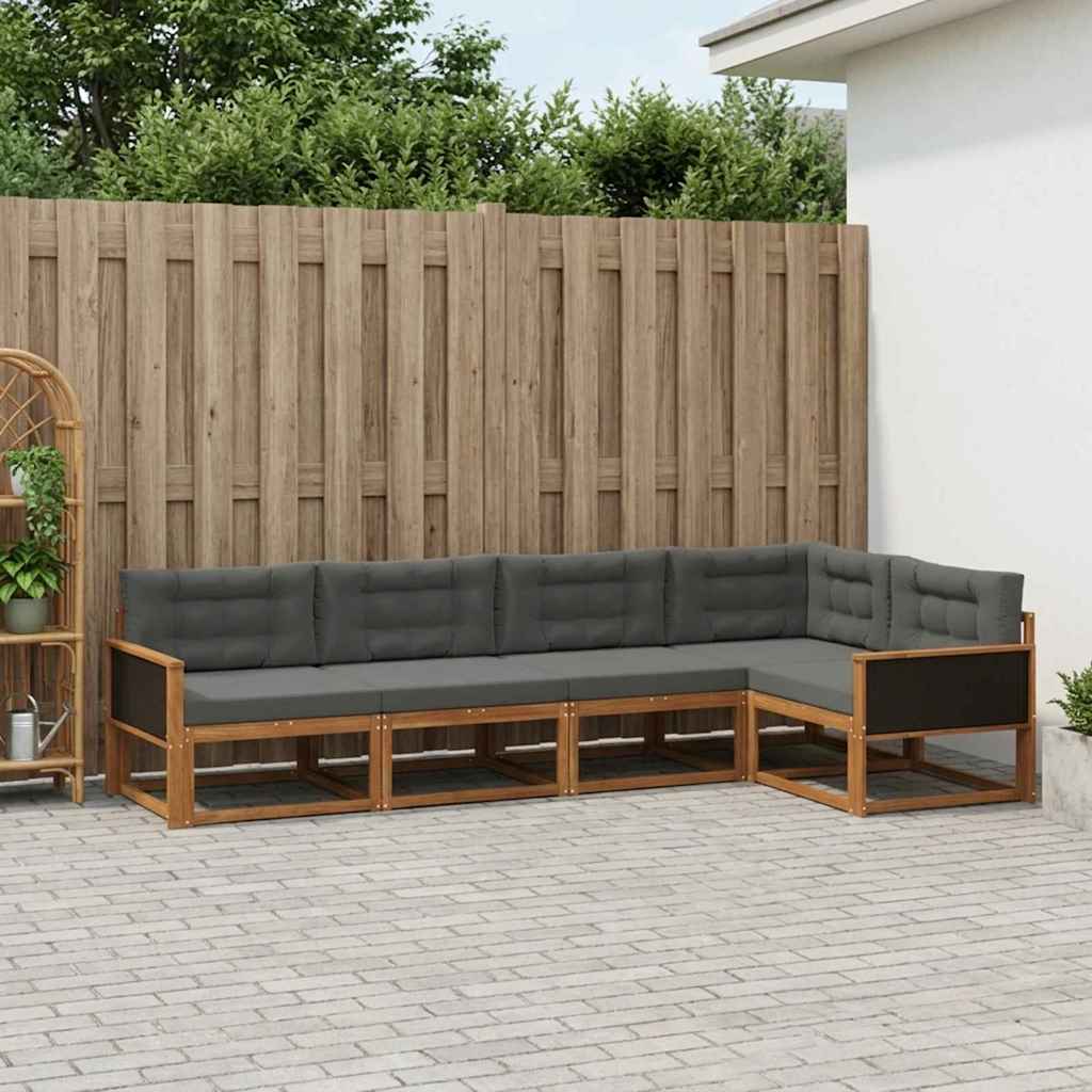 Ensemble de canapés d'extérieur 5 pcs Naturel et Anthracite - XIOS
