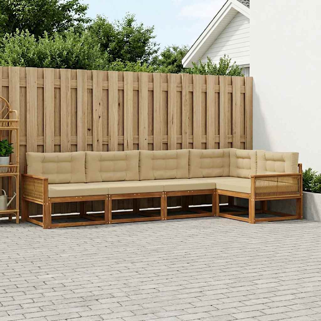 Ensemble de canapés d'extérieur 5 pcs Naturel et Beige - XIOS