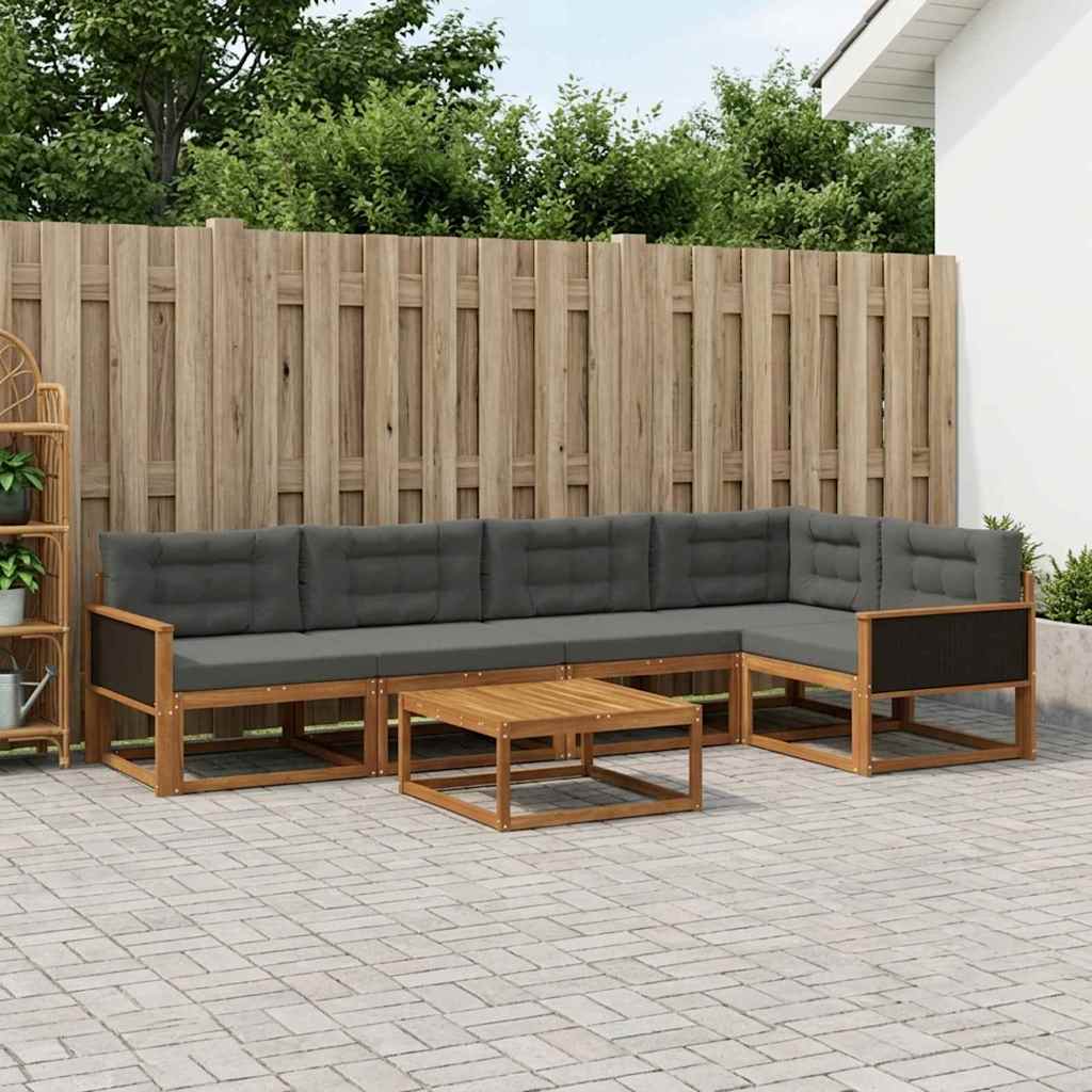 Ensemble de canapés d'extérieur 6 pcs Naturel et Anthracite - XIOS