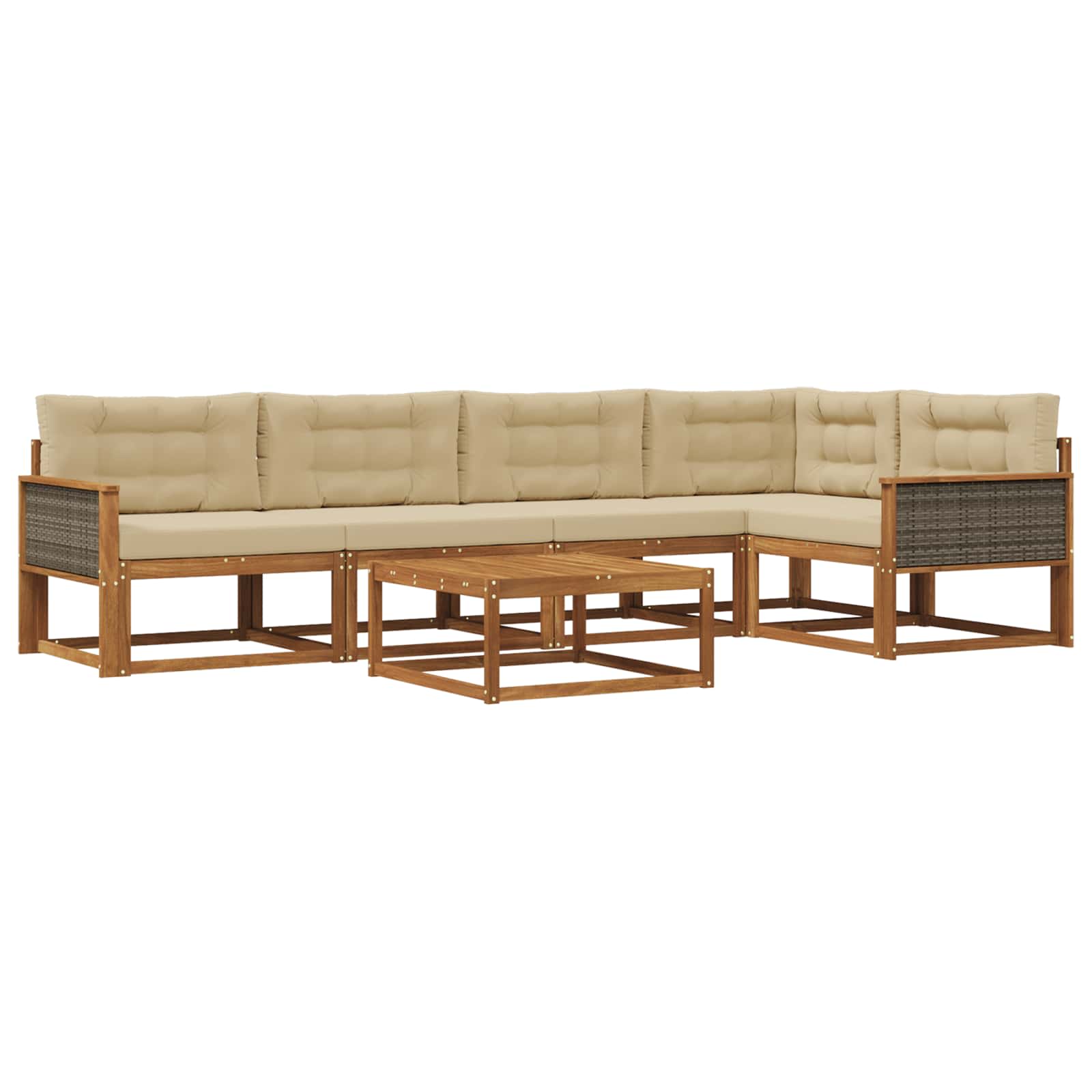 Ensemble de canapés d'extérieur 6 pcs Naturel et Beige - XIOS