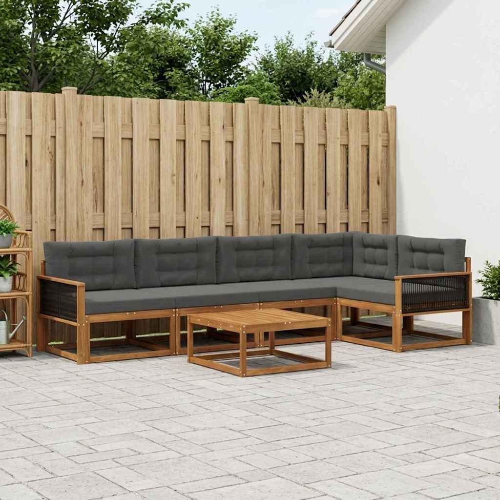 Ensemble de canapés d'extérieur 6 pcs Naturel et Anthracite - XIOS