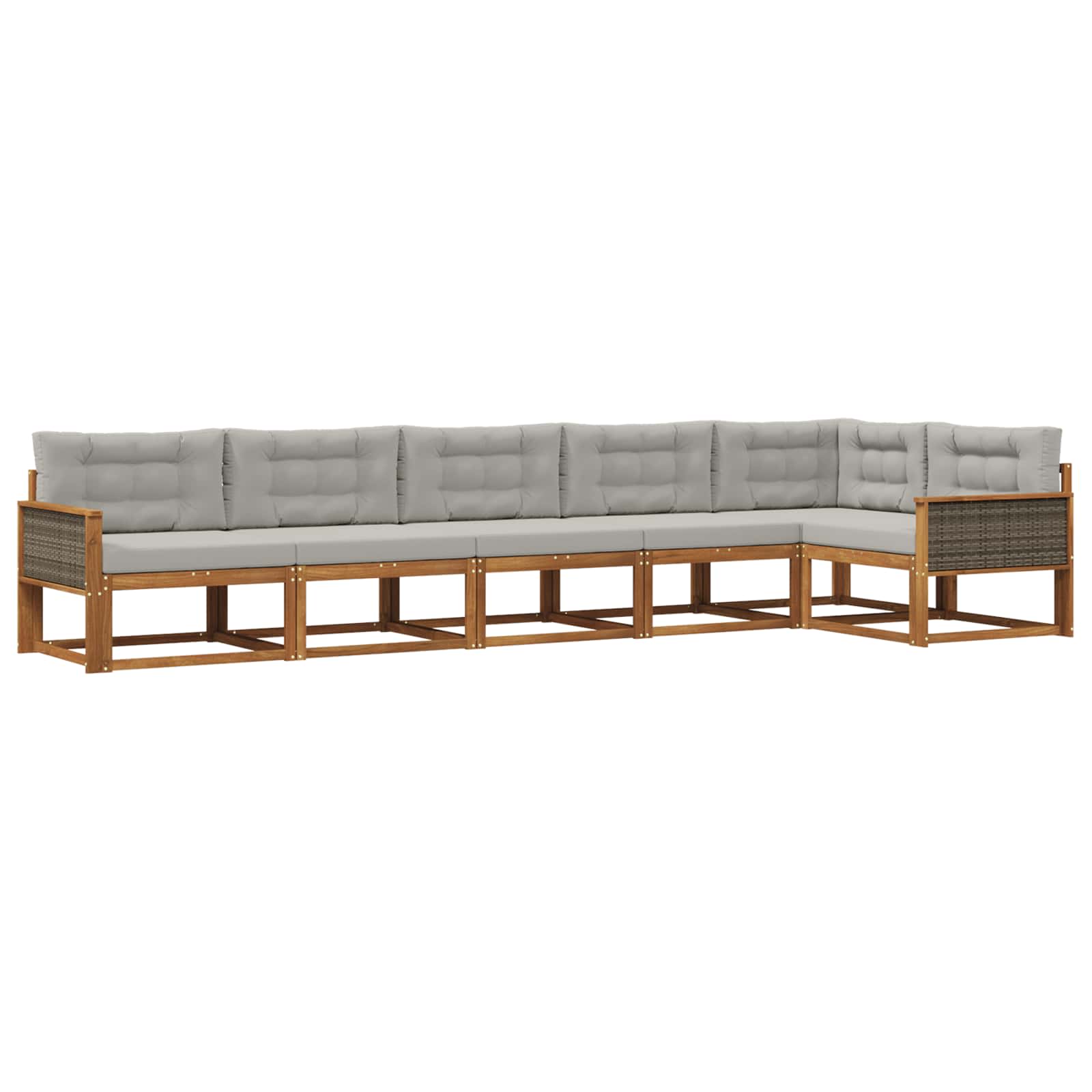 Ensemble de canapés d'extérieur 6 pcs Naturel et Gris clair - XIOS