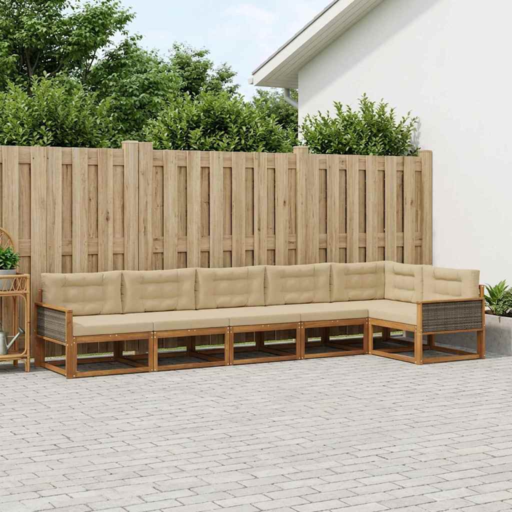Ensemble de canapés d'extérieur 6 pcs Naturel et Beige - XIOS
