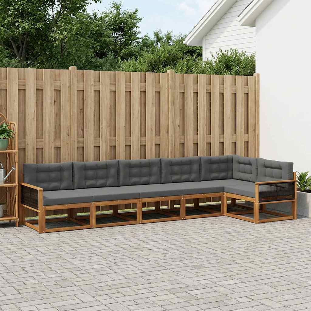 Ensemble de canapés d'extérieur 6 pcs Naturel et Anthracite - XIOS