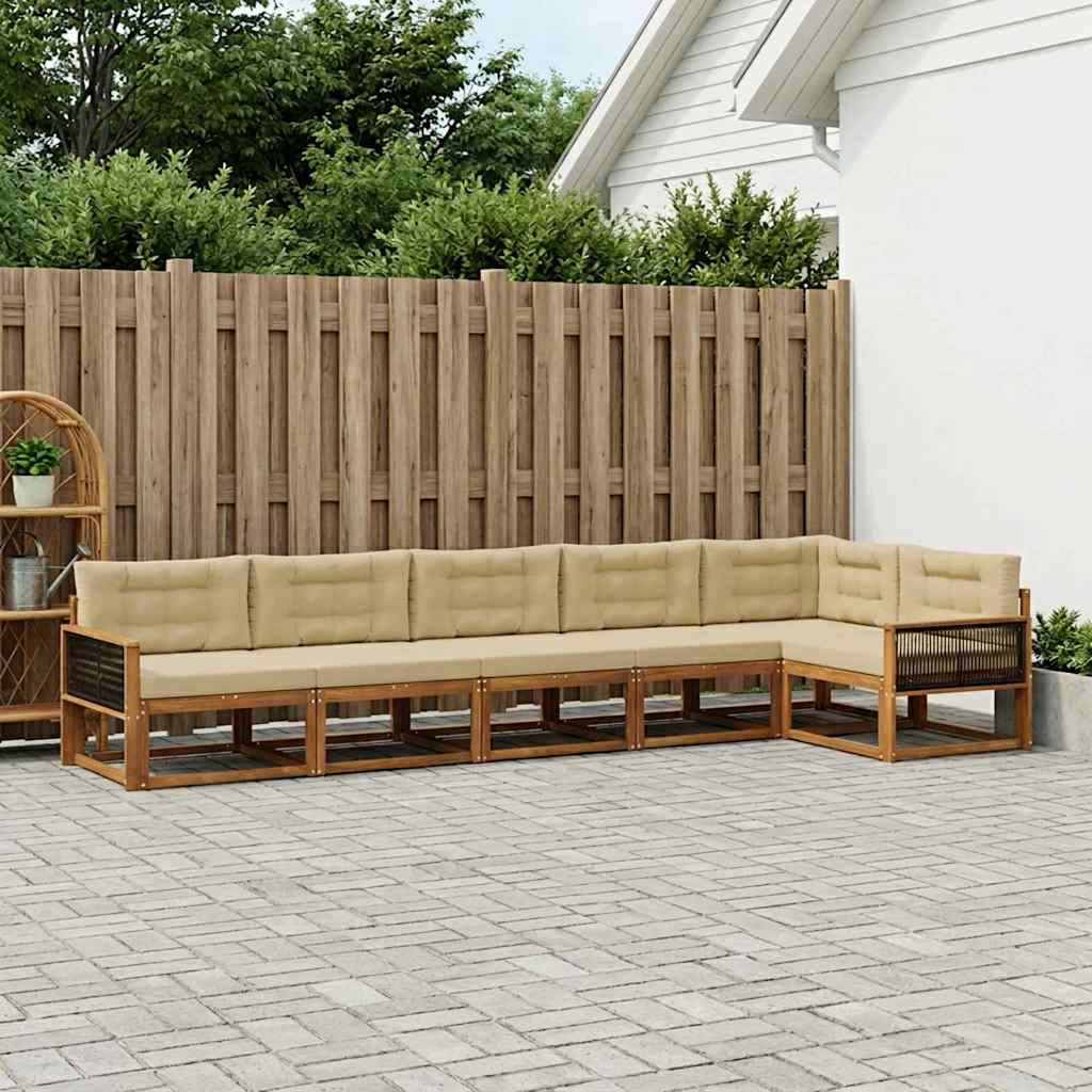 Ensemble de canapés d'extérieur 6 pcs Naturel et Beige - XIOS