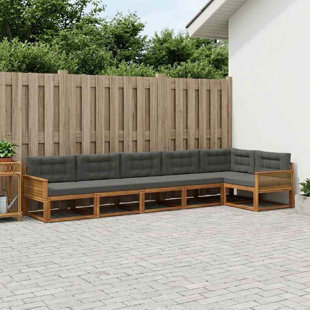 Ensemble de canapés d'extérieur 6 pcs Naturel et Anthracite - XIOS