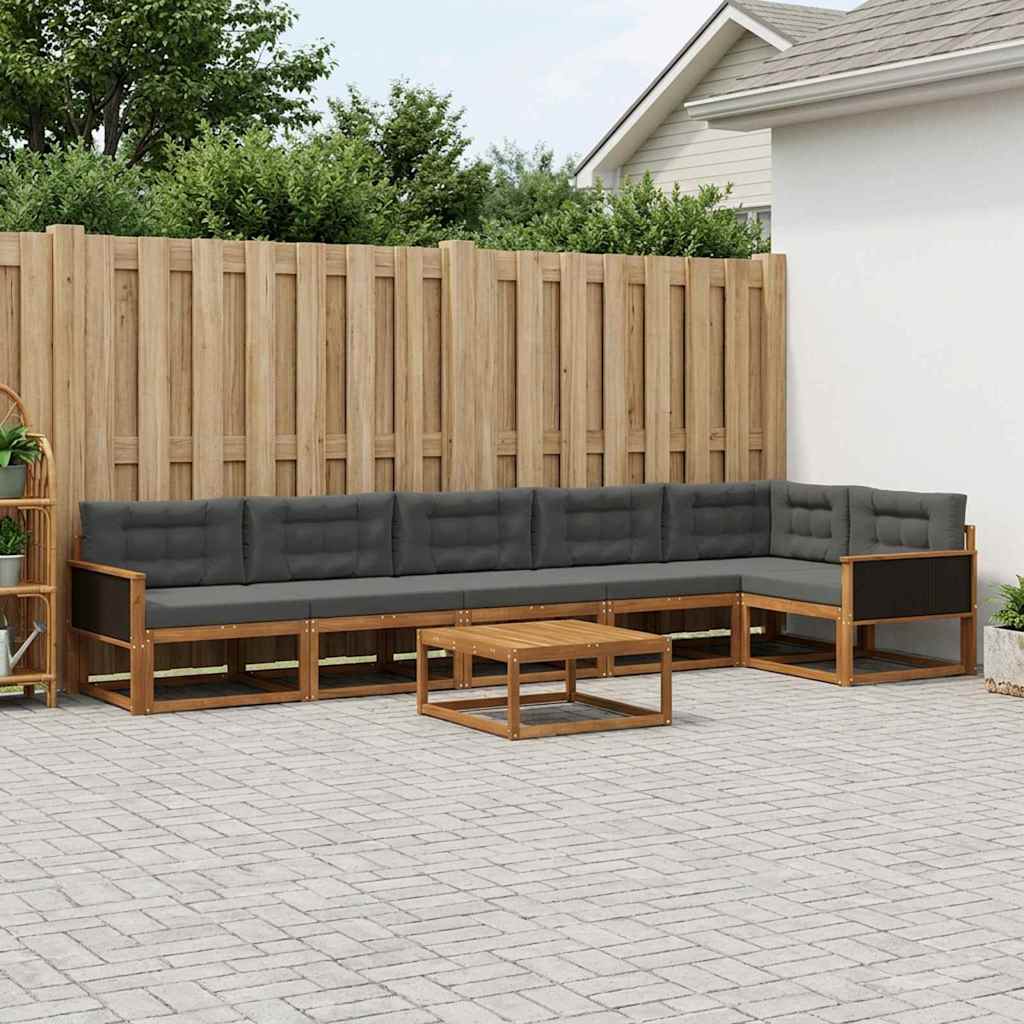 Ensemble de canapés d'extérieur 7 pcs Naturel et Anthracite - XIOS