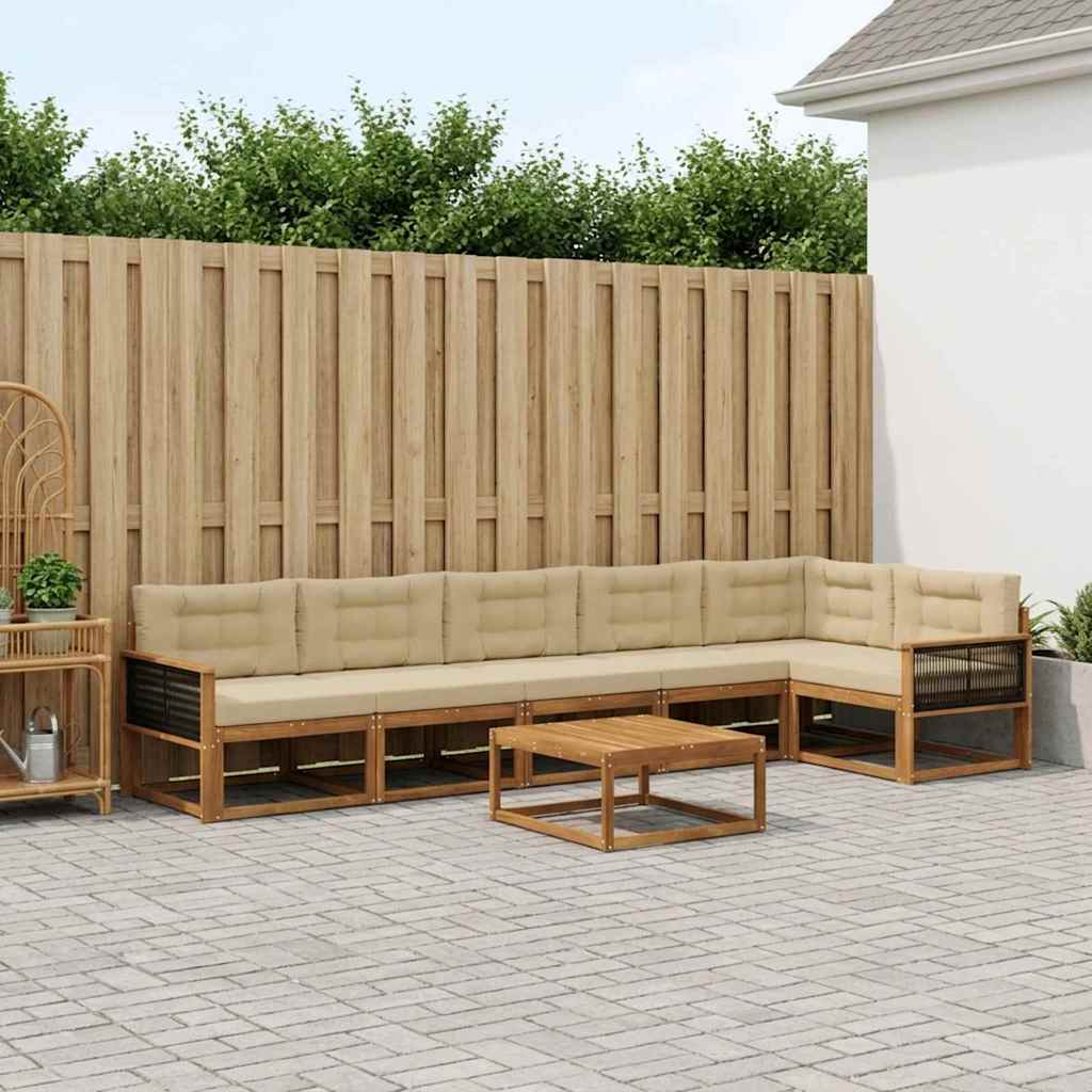 Ensemble de canapés d'extérieur 7 pcs Naturel et Beige - XIOS