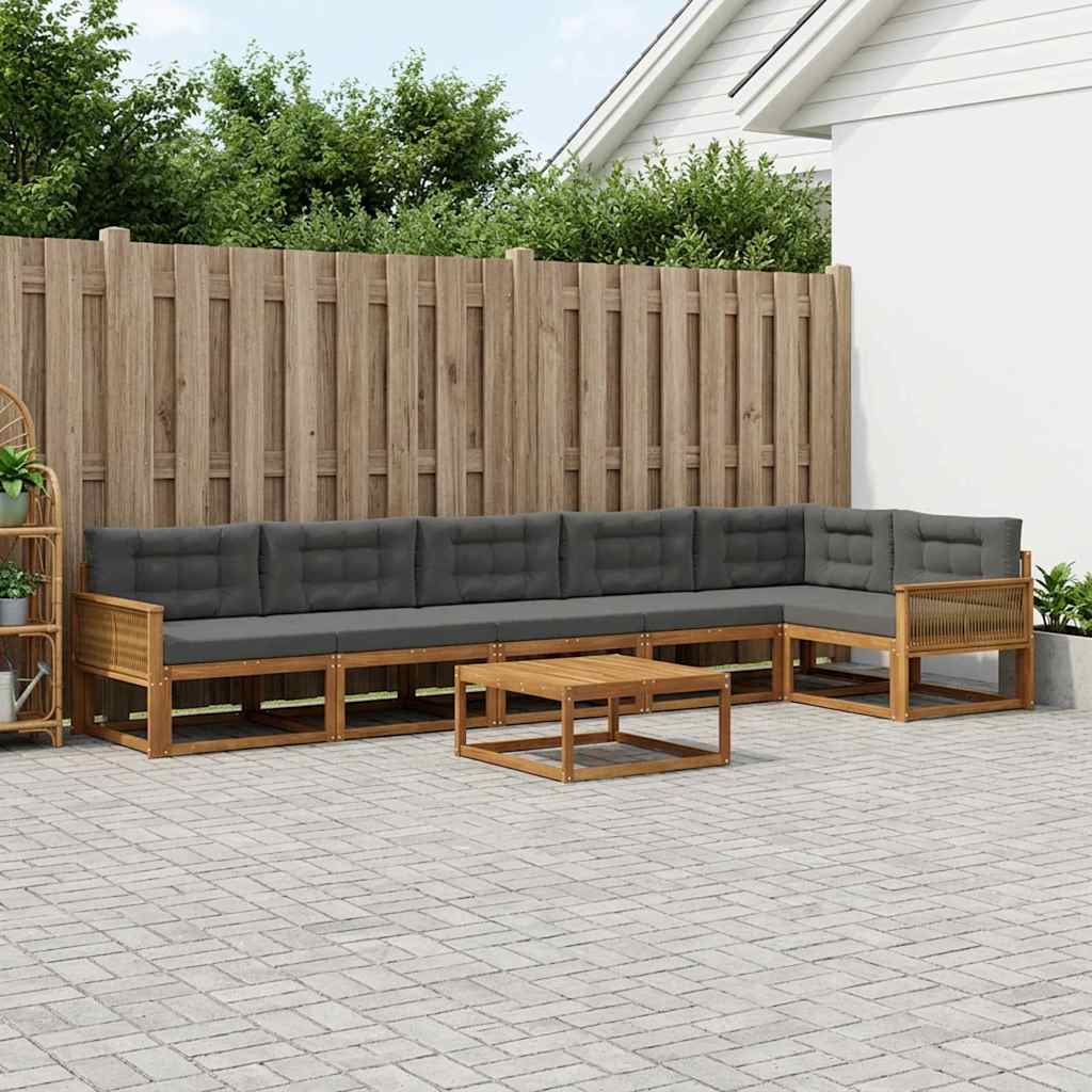 Ensemble de canapés d'extérieur 7 pcs Naturel et Anthracite - XIOS