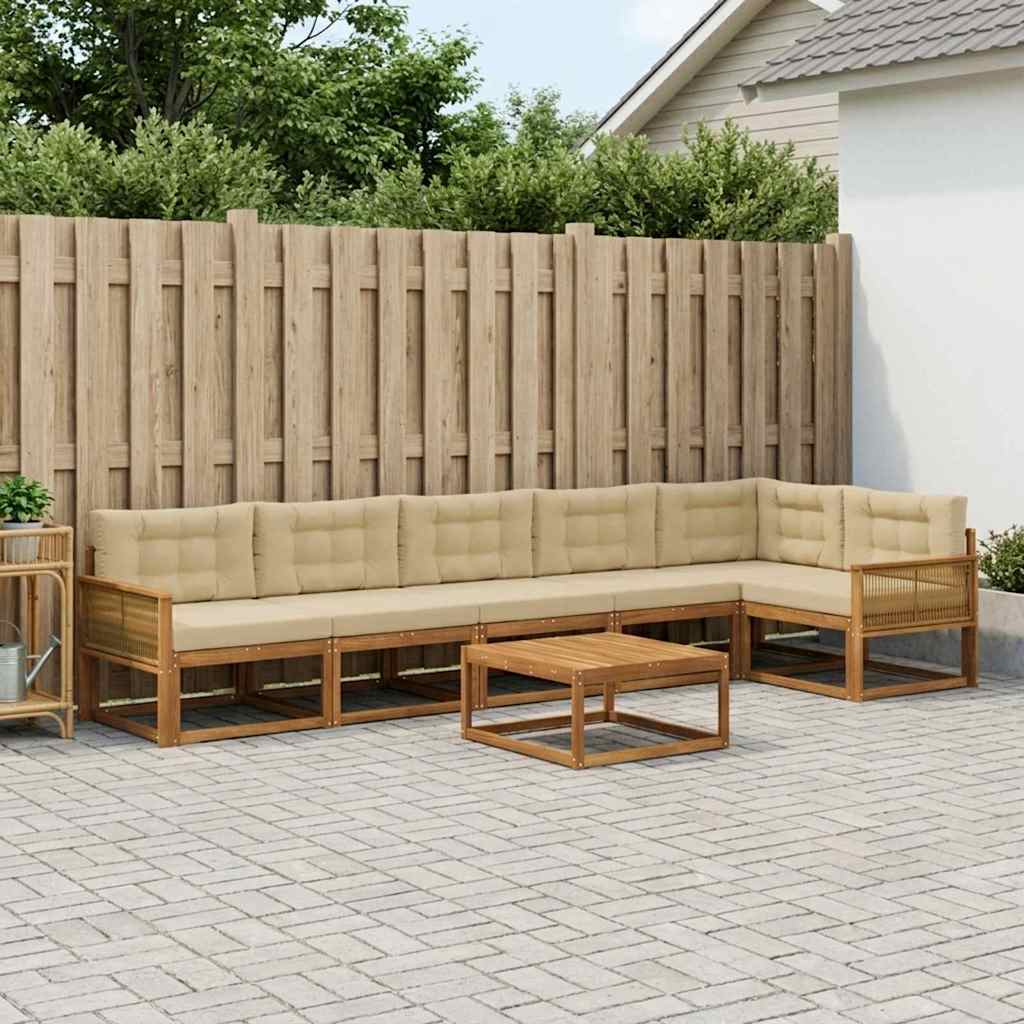 Ensemble de canapés d'extérieur 7 pcs Naturel et Beige - XIOS