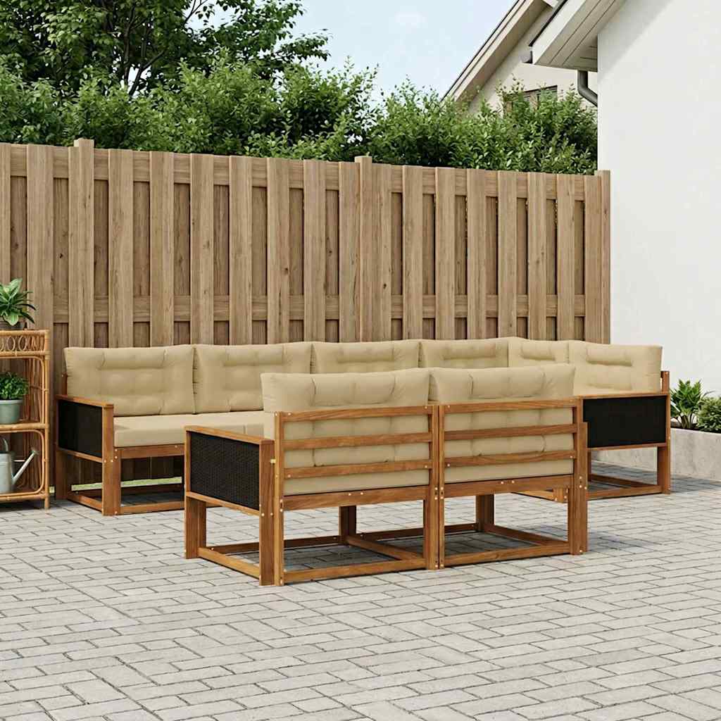 Ensemble de canapés d'extérieur 7 pcs Naturel et Beige - XIOS