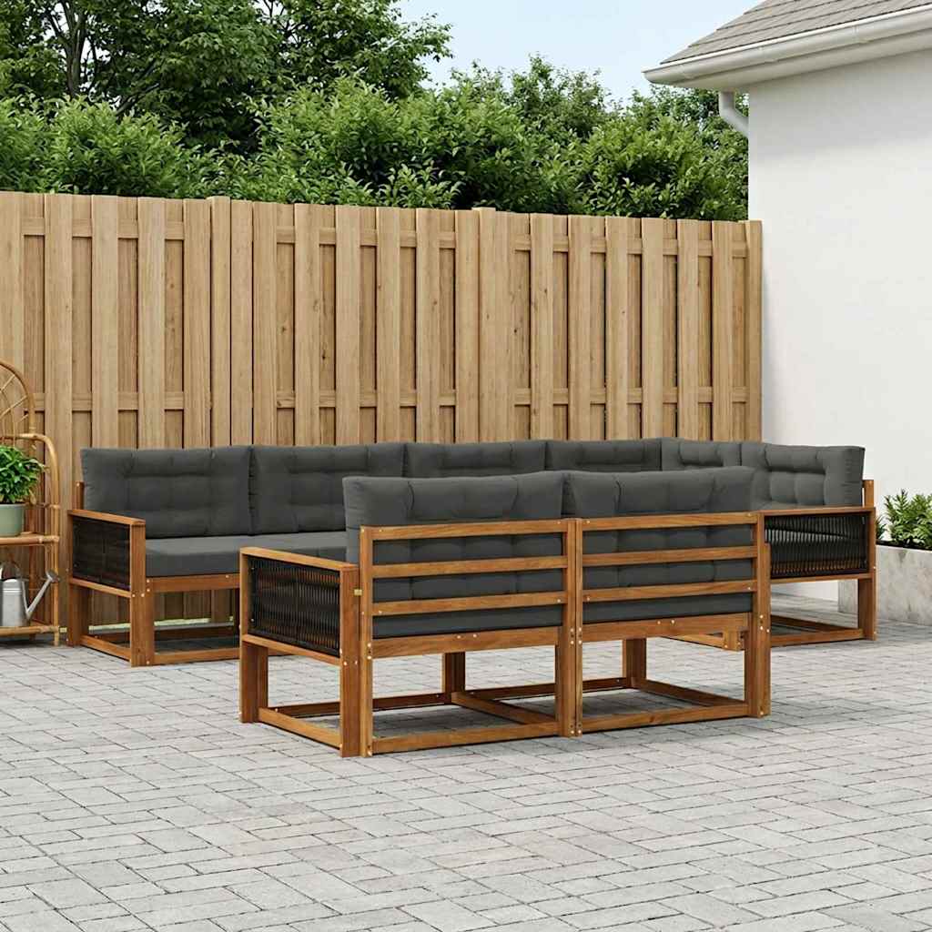 Ensemble de canapés d'extérieur 7 pcs Naturel et Anthracite - XIOS