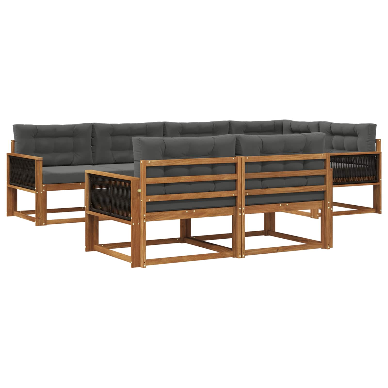 Ensemble de canapés d'extérieur 7 pcs Naturel et Anthracite - XIOS