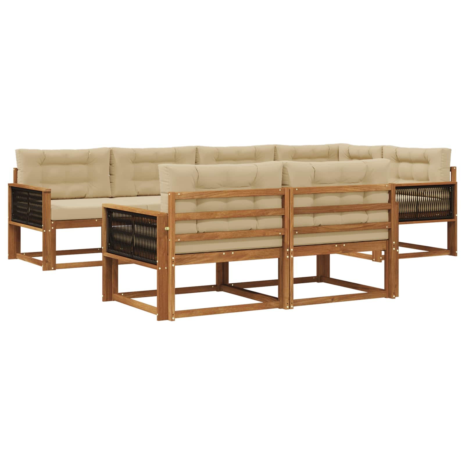 Ensemble de canapés d'extérieur 7 pcs Naturel et Beige - XIOS