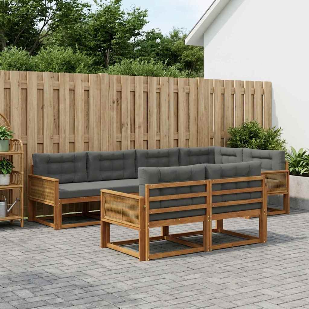 Ensemble de canapés d'extérieur 7 pcs Naturel et Anthracite - XIOS