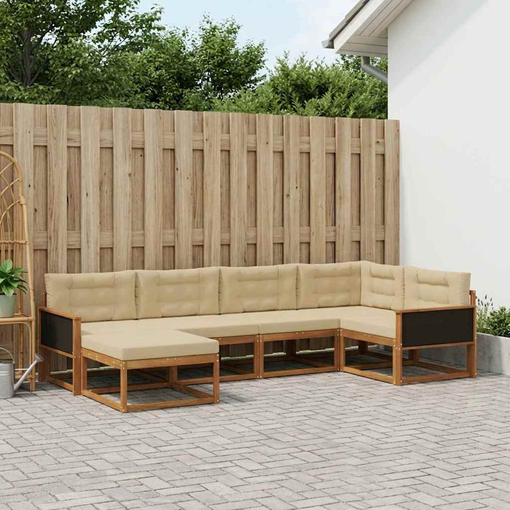 Ensemble de canapés d'extérieur 6 pcs Naturel et Beige - XIOS