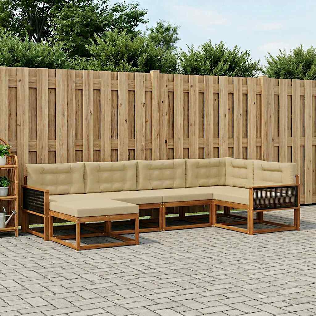 Ensemble de canapés d'extérieur 6 pcs Naturel et Beige - XIOS