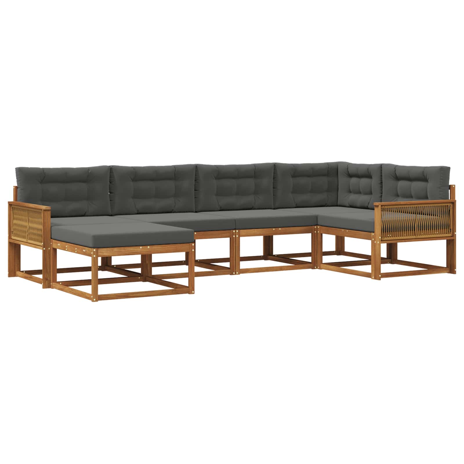 Ensemble de canapés d'extérieur 6 pcs Naturel et Anthracite - XIOS
