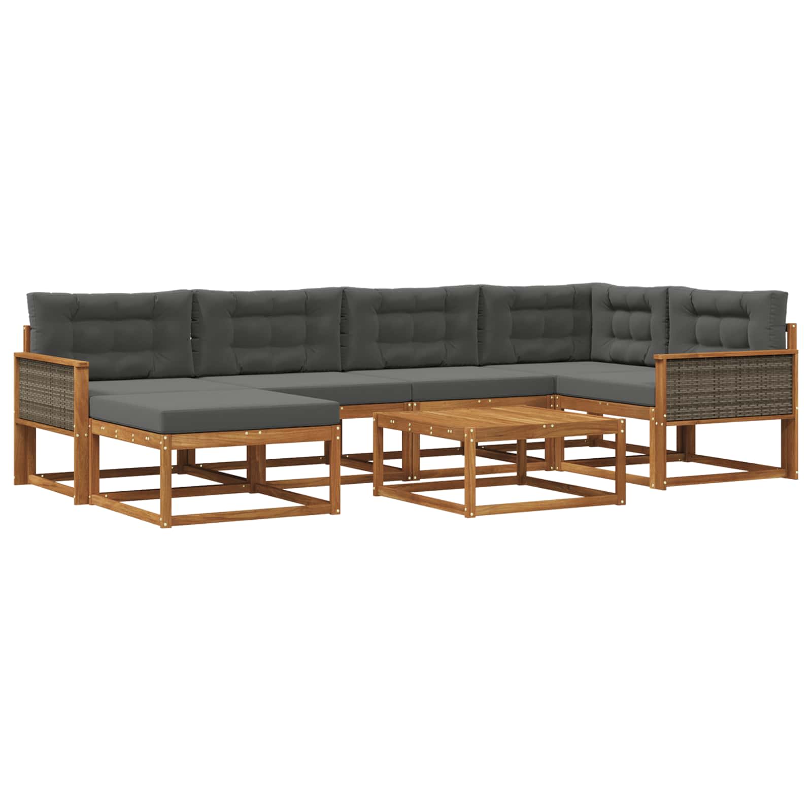 Ensemble de canapés d'extérieur 7 pcs Naturel et Anthracite - XIOS