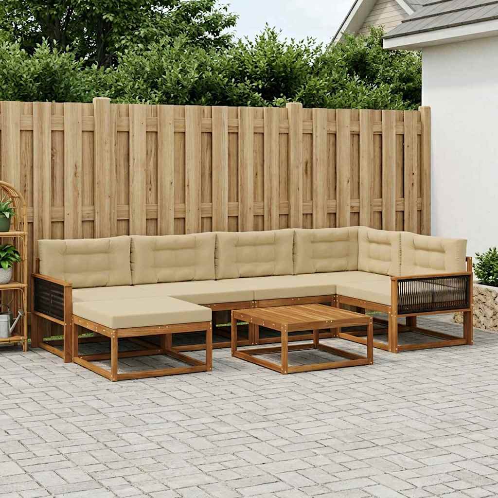 Ensemble de canapés d'extérieur 7 pcs Naturel et Beige - XIOS