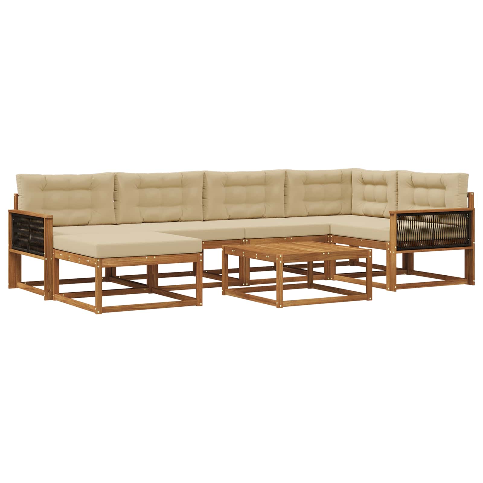 Ensemble de canapés d'extérieur 7 pcs Naturel et Beige - XIOS