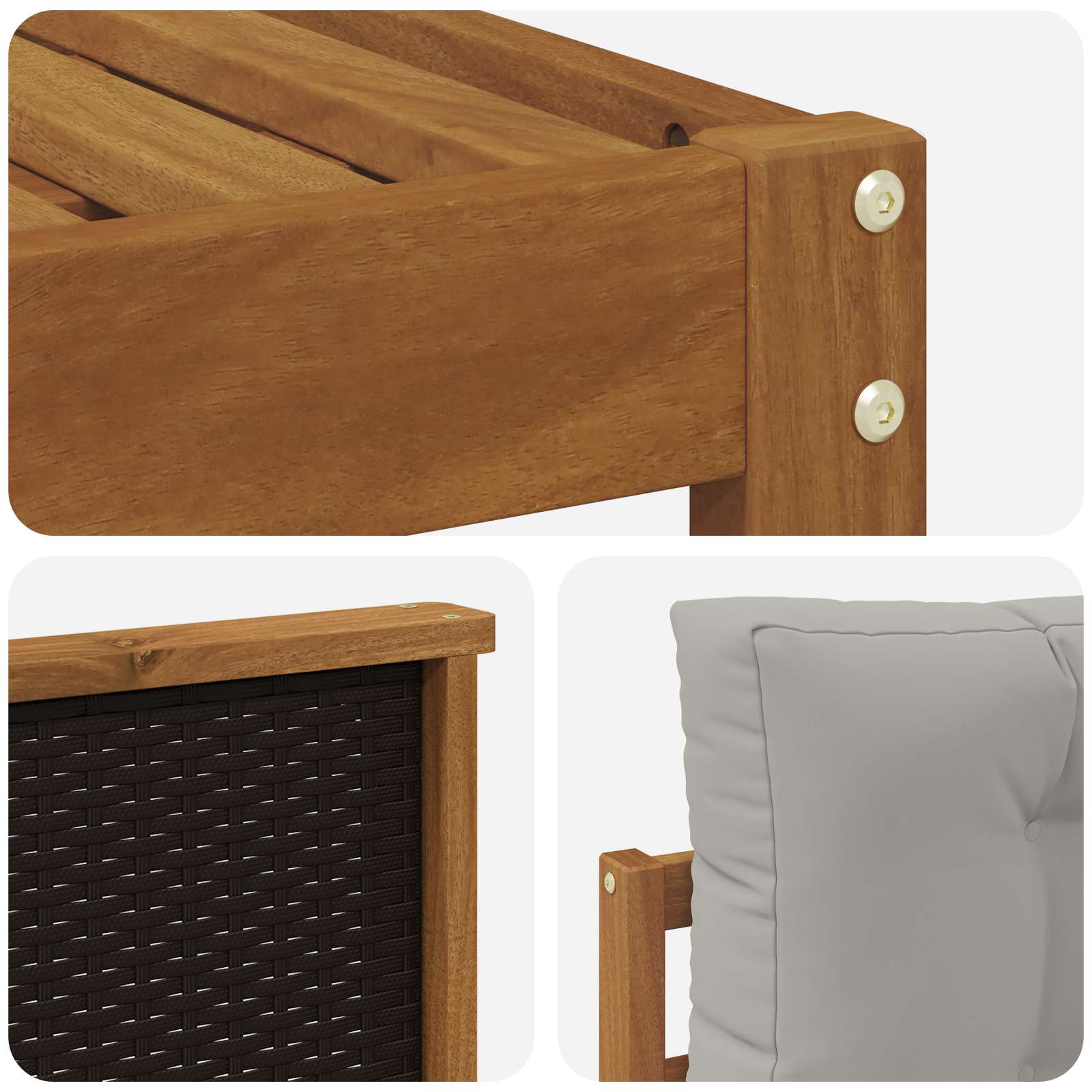 Ensemble de canapés d'extérieur 7 pcs Naturel et gris clair - XIOS