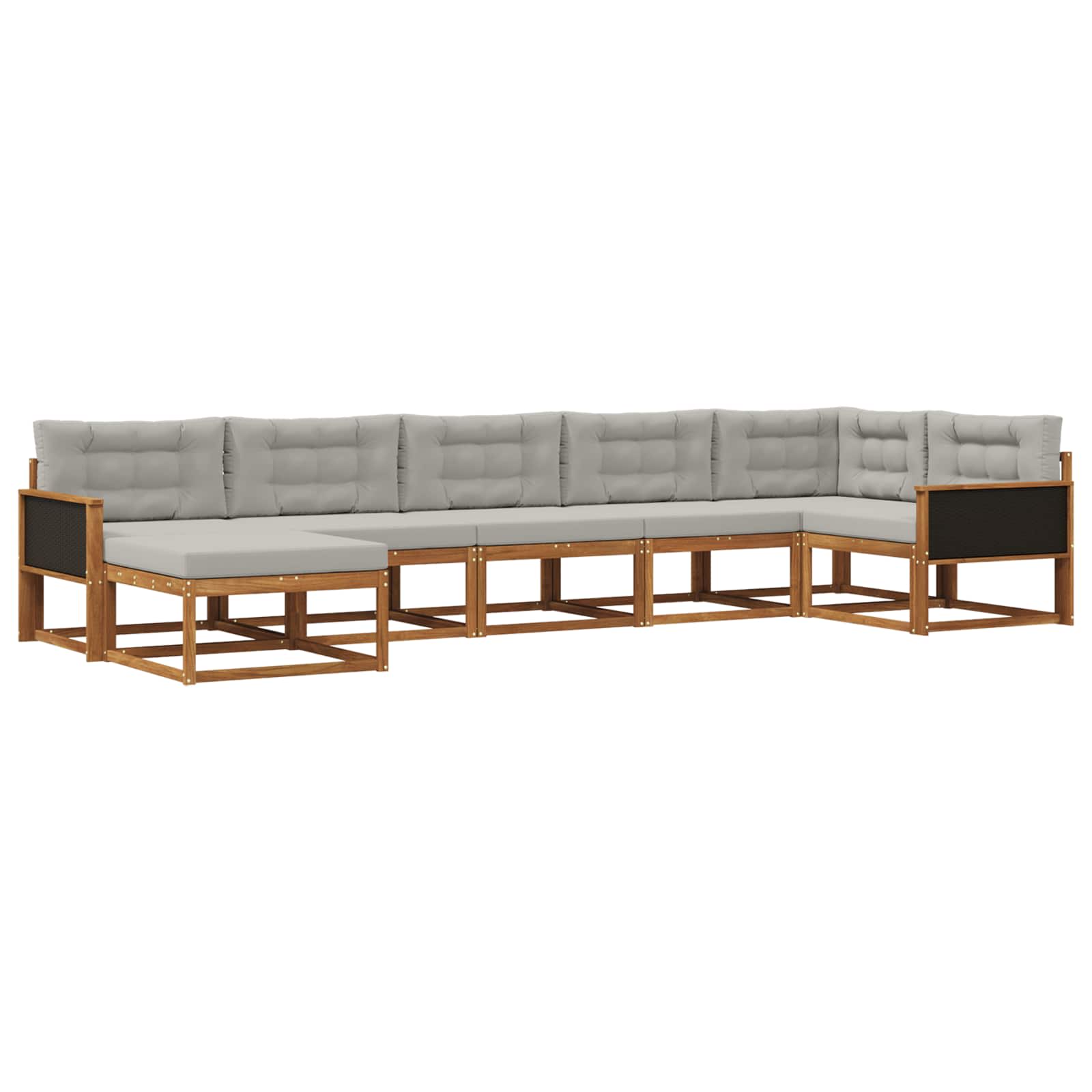Ensemble de canapés d'extérieur 7 pcs Naturel et gris clair - XIOS