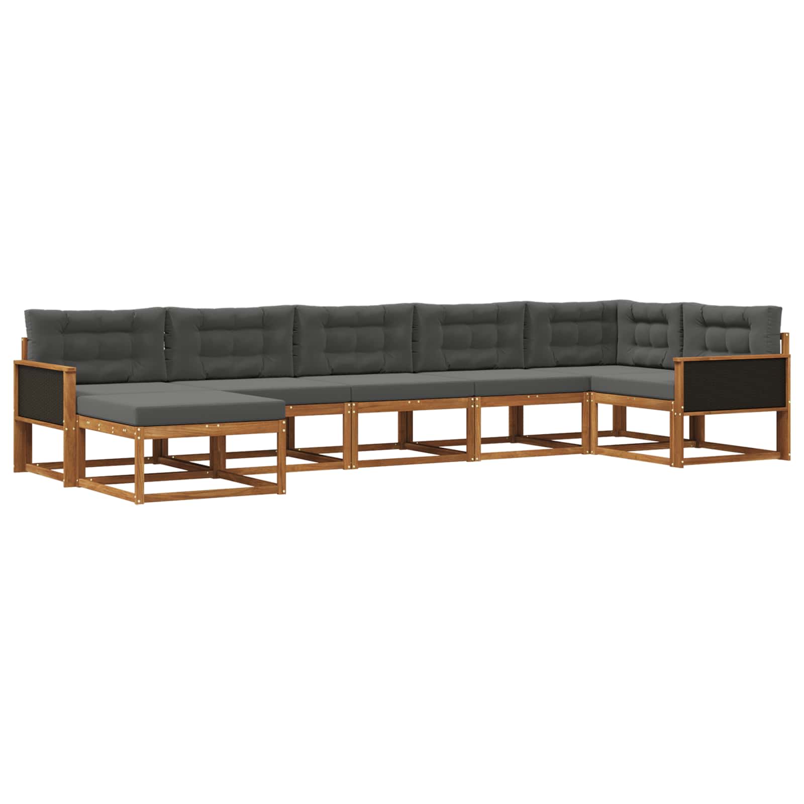 Ensemble de canapés d'extérieur 7 pcs Naturel et Anthracite - XIOS
