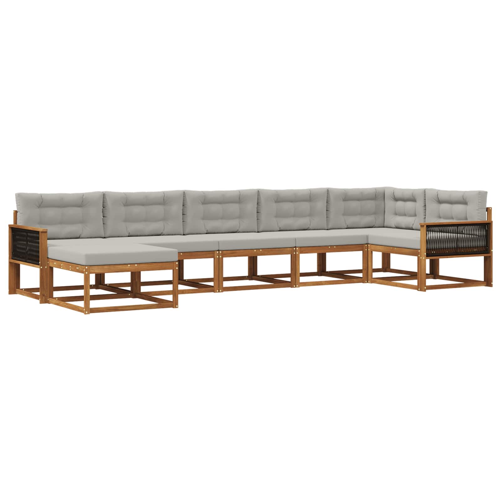 Ensemble de canapés d'extérieur 7 pcs Naturel et gris clair - XIOS