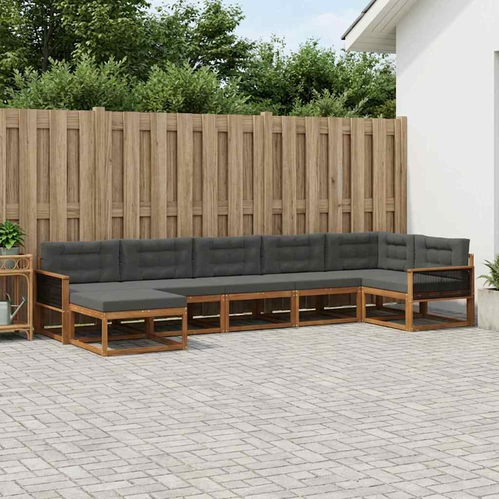 Ensemble de canapés d'extérieur 7 pcs Naturel et Anthracite - XIOS