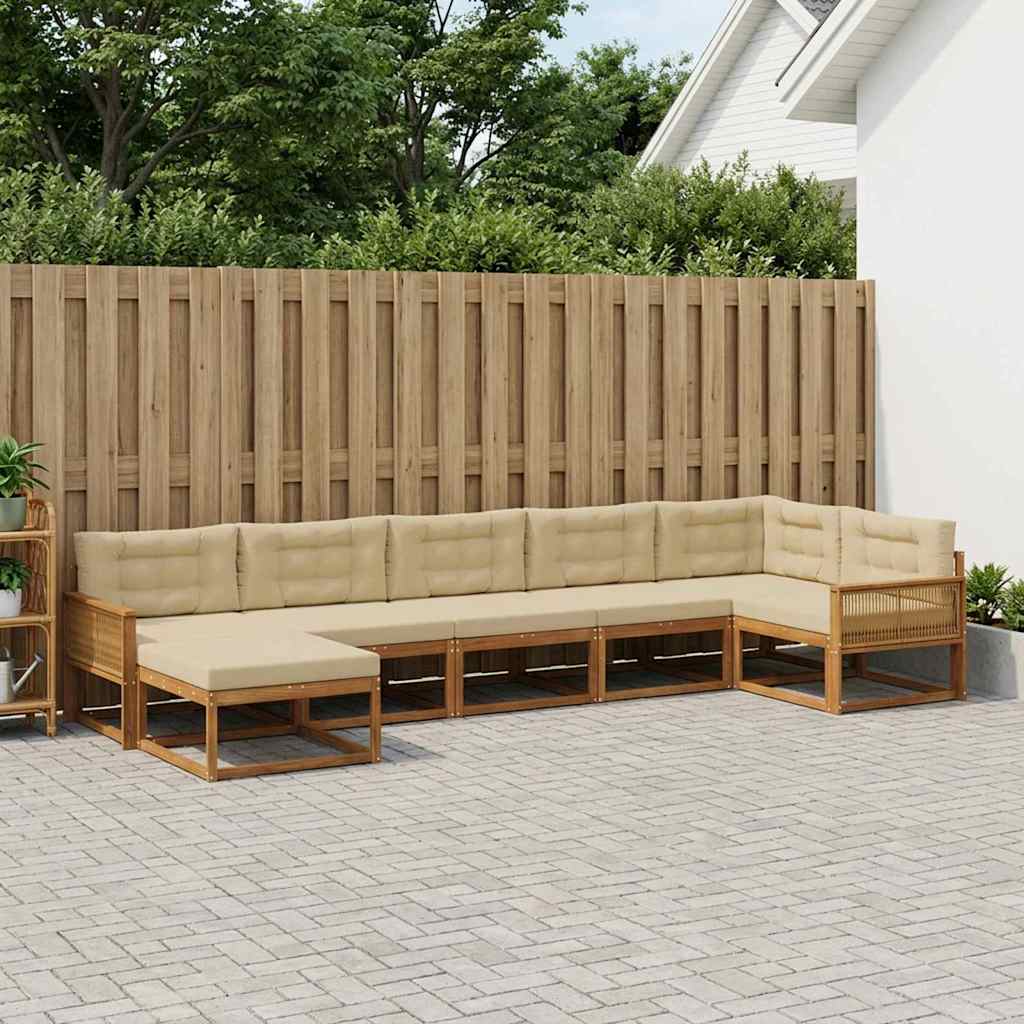 Ensemble de canapés d'extérieur 7 pcs Naturel et Beige - XIOS