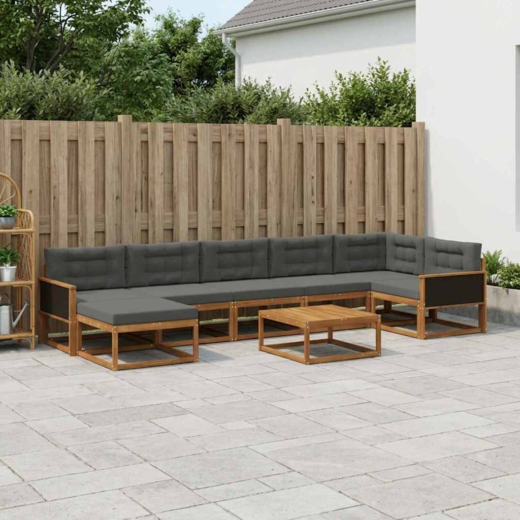 Ensemble de canapés d'extérieur 8 pcs Naturel et Anthracite - XIOS
