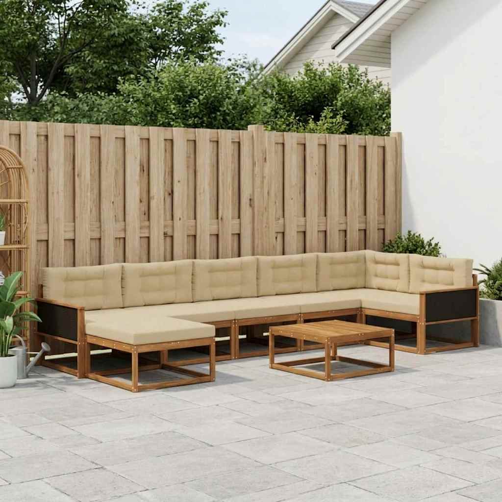 Ensemble de canapés d'extérieur 8 pcs Naturel et Beige - XIOS