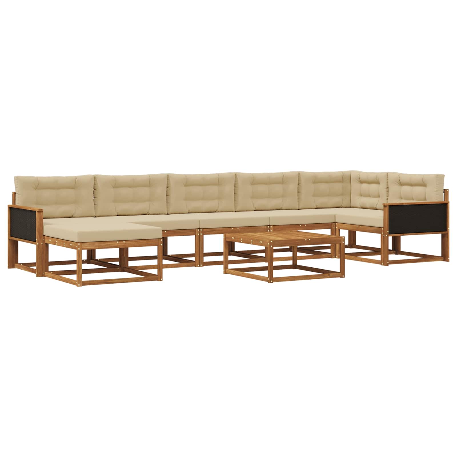 Ensemble de canapés d'extérieur 8 pcs Naturel et Beige - XIOS