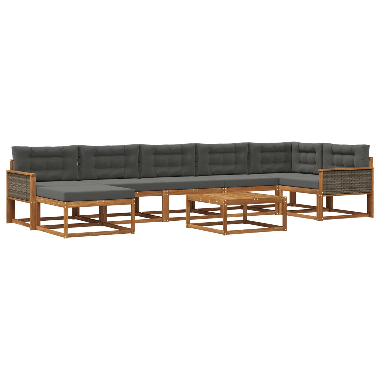 Ensemble de canapés d'extérieur 8 pcs Naturel et Anthracite - XIOS