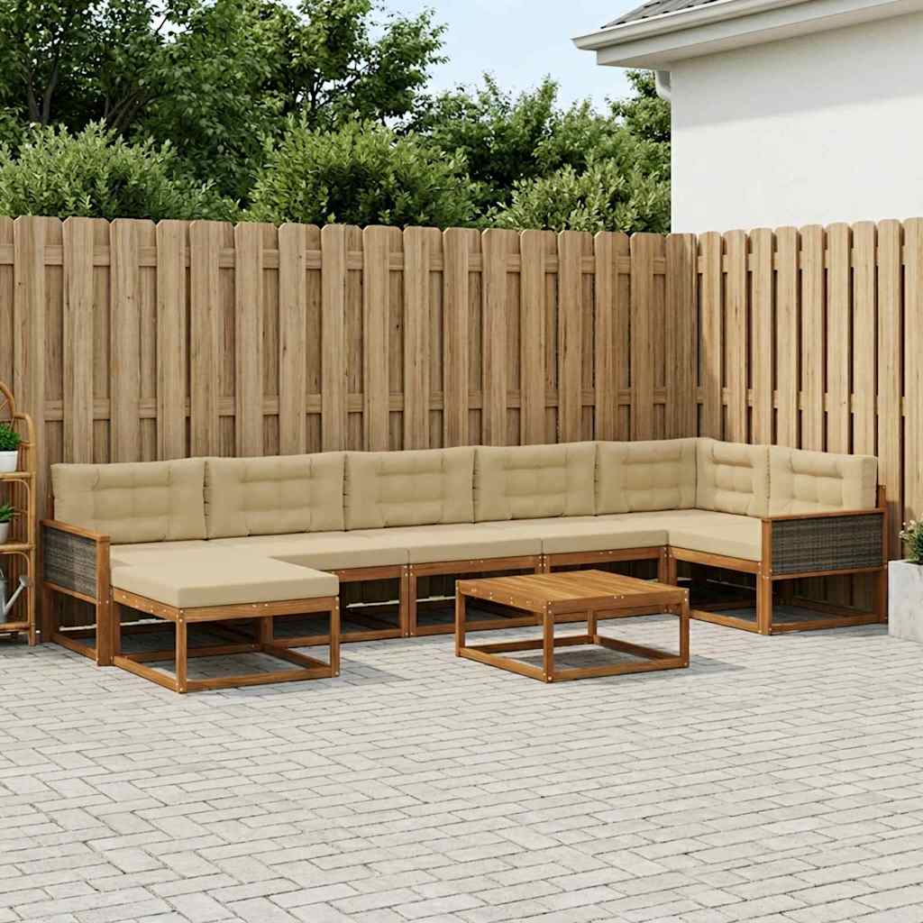 Ensemble de canapés d'extérieur 8 pcs Naturel et Beige - XIOS
