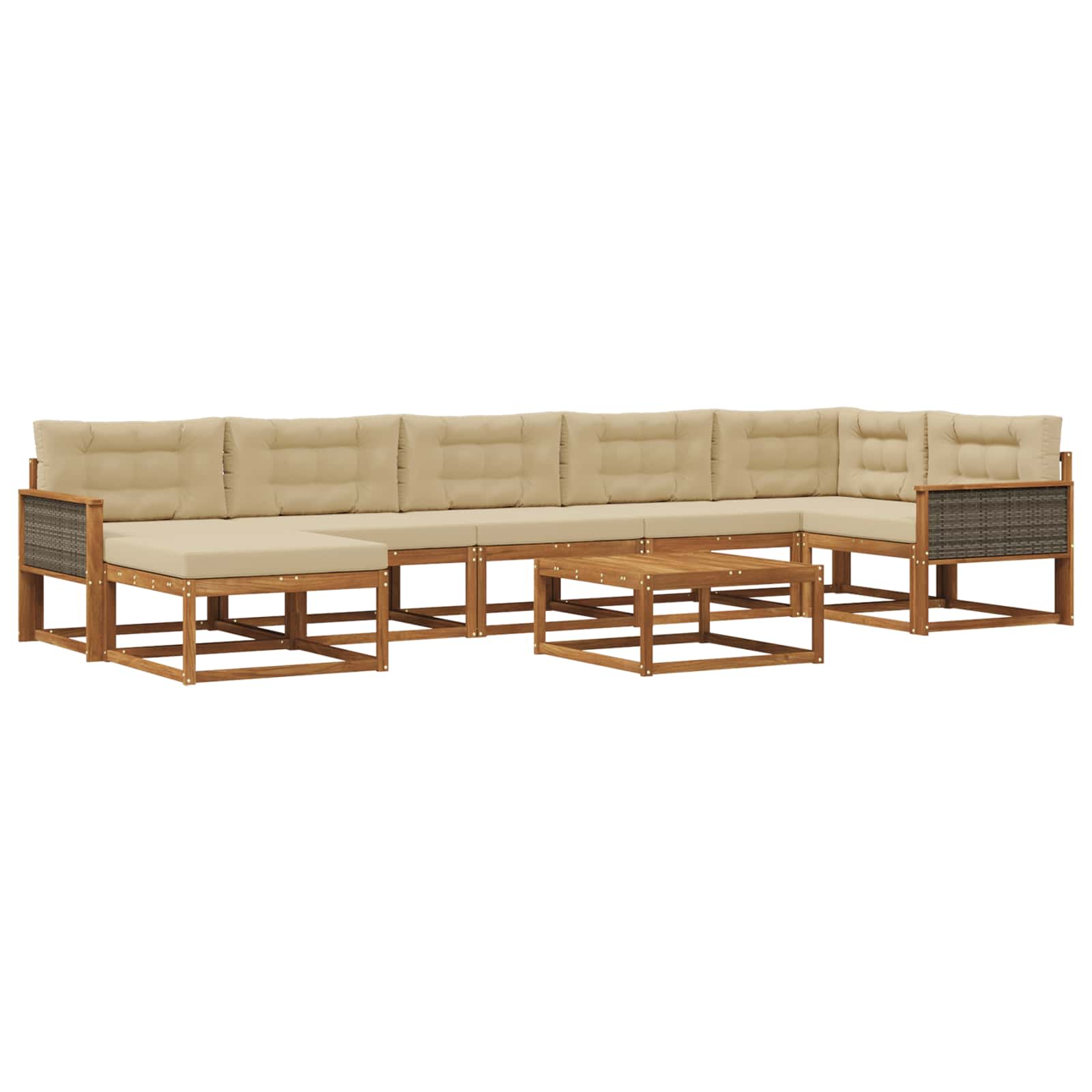 Ensemble de canapés d'extérieur 8 pcs Naturel et Beige - XIOS