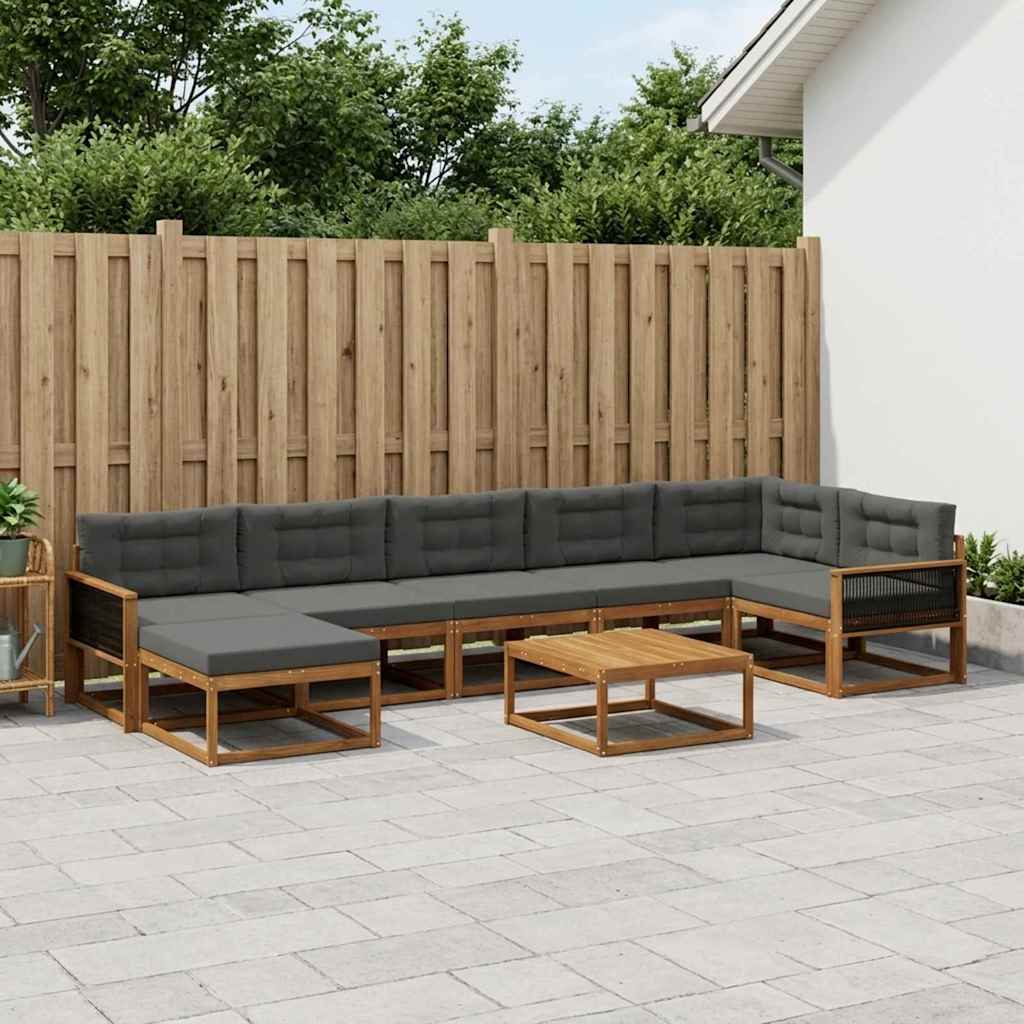 Ensemble de canapés d'extérieur 8 pcs Naturel et Anthracite - XIOS