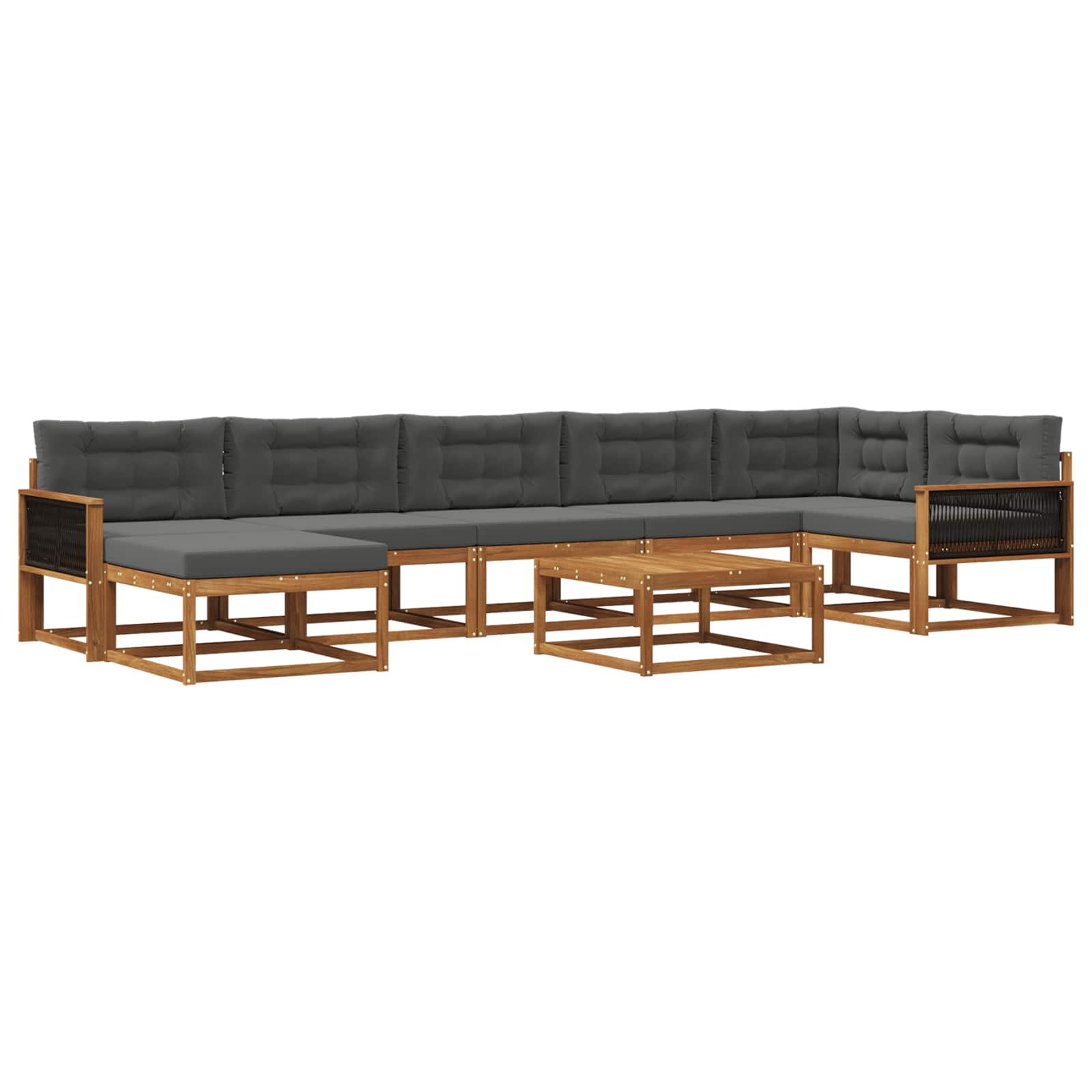 Ensemble de canapés d'extérieur 8 pcs Naturel et Anthracite - XIOS