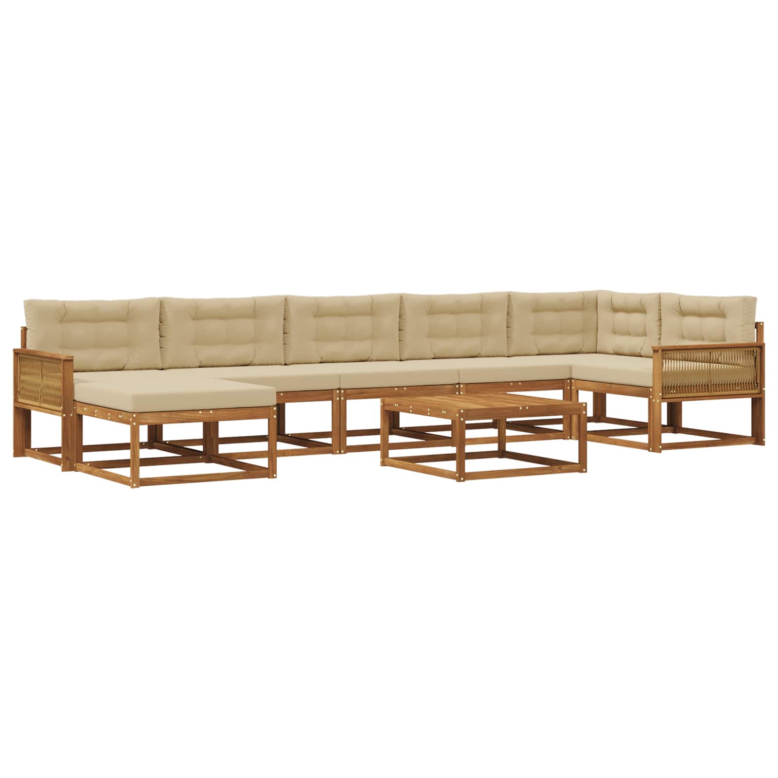 Ensemble de canapés d'extérieur 8 pcs Naturel et Beige - XIOS