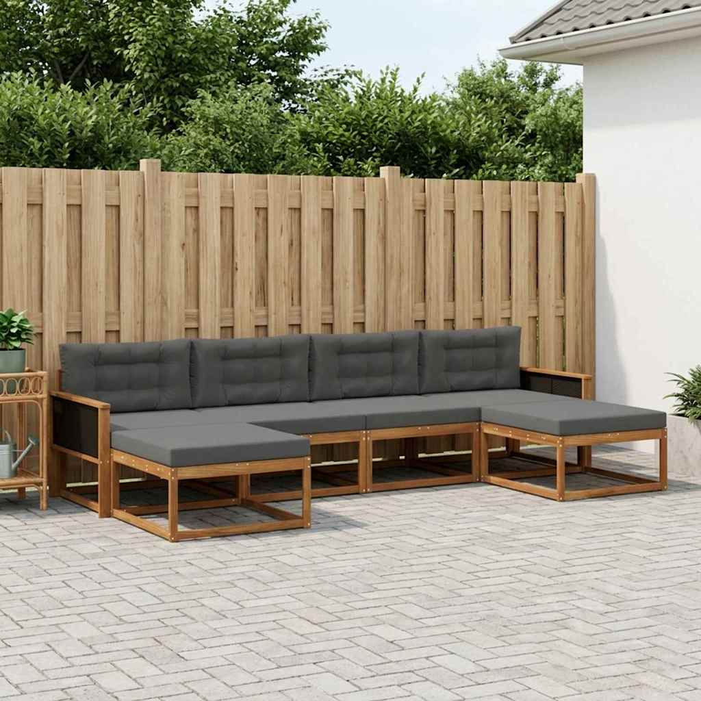 Ensemble de canapés d'extérieur 6 pcs Naturel et Anthracite - XIOS