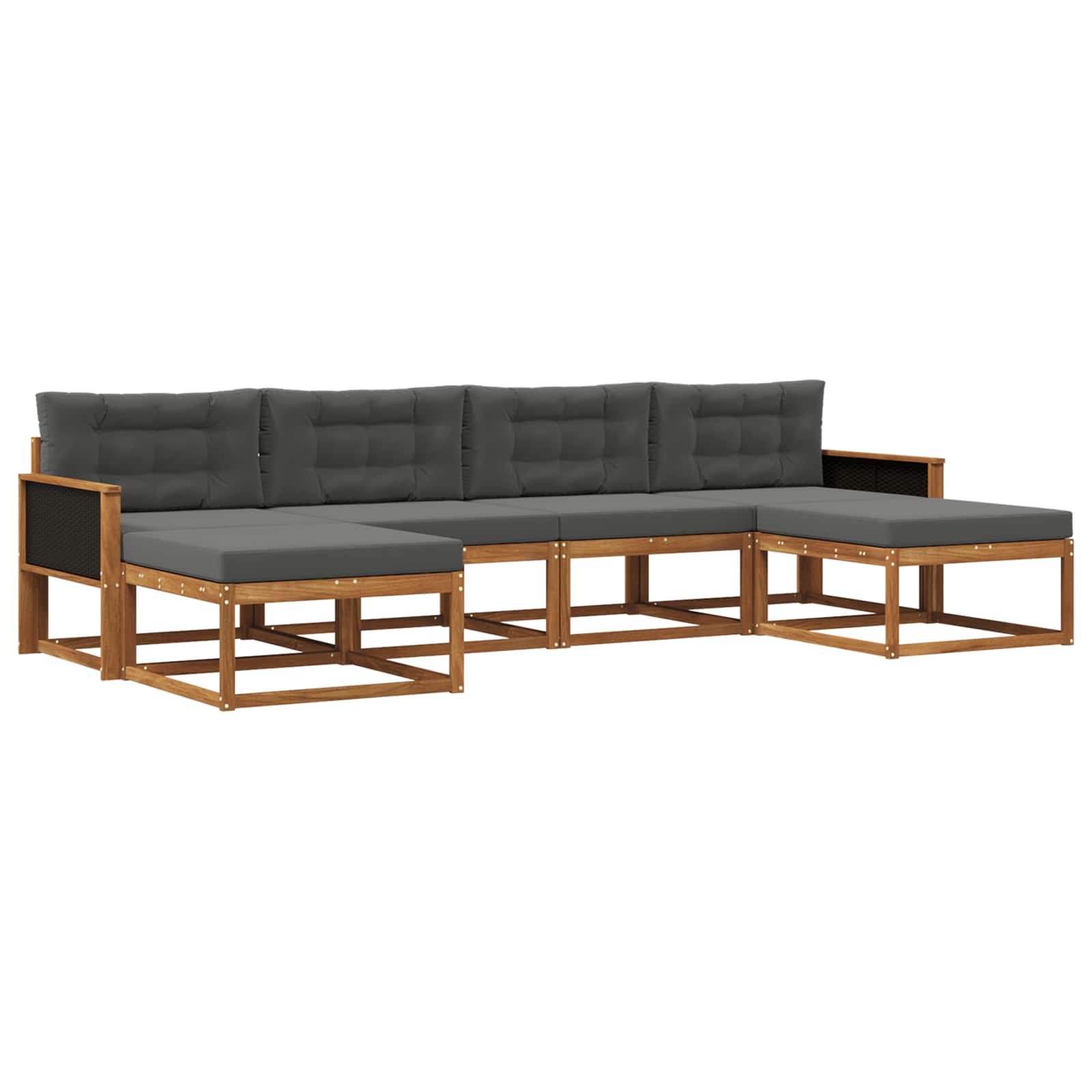 Ensemble de canapés d'extérieur 6 pcs Naturel et Anthracite - XIOS