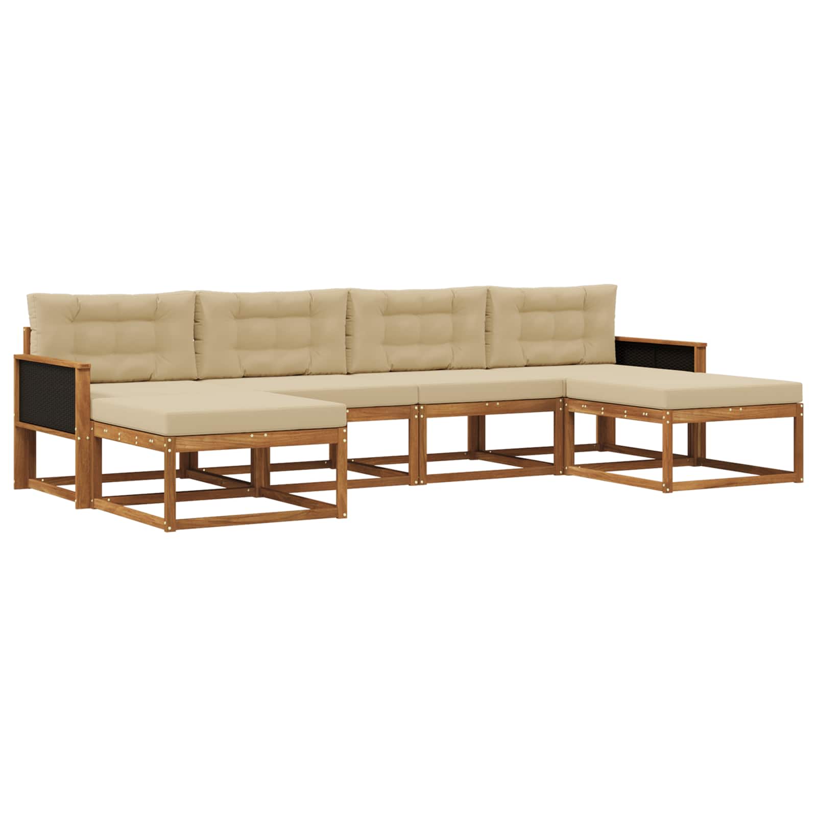 Ensemble de canapés d'extérieur 6 pcs Naturel et Beige - XIOS